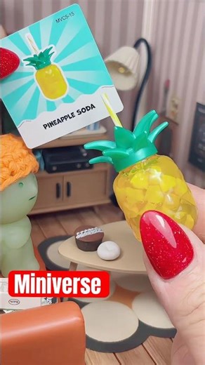 Make Miniverse Pineapple SODA! #miniverse #miniversecafe #makeitmini #miniature #satisfying #shorts