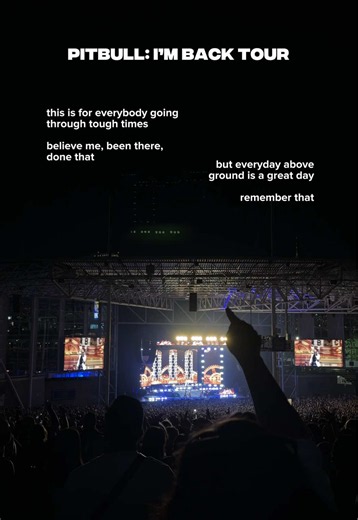 Pitbull “Time of Our Lives” live quote heard at concert 2026