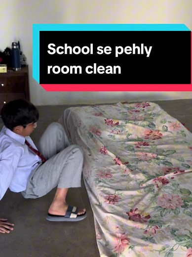 Cute Kid Cleans Room Before School