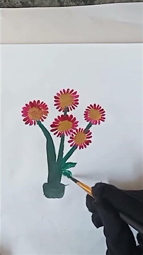 ছোটদের জন্য সহজ একটি ফুল আর্ট।#shorts #nature #drawingideas #art #painting