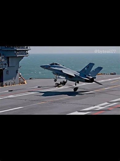 Thrilling aircraft carrier landing CGI special effects