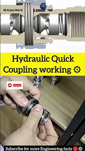 Hydraulic Quick Coupling working😱🤯| Coupling Mechanism #shorts #coupling #mechanism #hydraulicpress