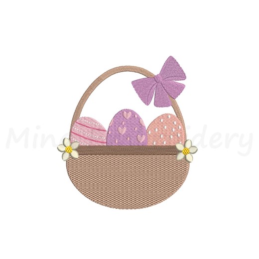 Easter Egg Basket Embroidery Design, Coquette Easter Bow Embroidery, Machine Embroidery Design, 4 Sizes, Instant Download - Etsy