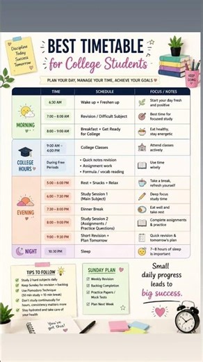 Best Timetable for Clg Students 📚#5010pomodorostudywithme #neet #studymotivation #studytips #shorts