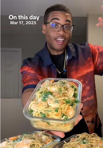 Shrimp Scampi Pasta Meal Prep Recipe (3 Servings)