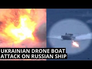 Ukrainian Drone Boat Attack On Russian Warship In The Black Sea