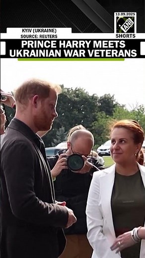 Britain's Prince Harry meets Ukrainian war veterans at the National Museum in Kyiv