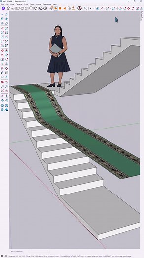 Carpet Runner Design in SketchUp! Want to add a clean, realistic carpet runner to straight or L-shaped stairs? This tutorial shows the full step-by-step process — prepping the stairs, applying the texture, and getting that perfectly polished interior result. Perfect for architectural modeling, interior design projects, and high-quality visualizations. More tutorials & plugins in the link in bio 🔗 #sketchup #carpet #staircase #3Dmodeling #nicetower