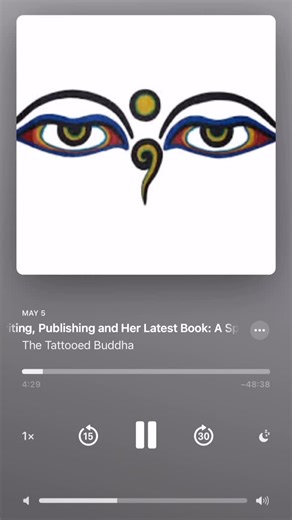 A clip from our latest podcast with Kellie Schorr! We talk about the writing process and about her new book published through Brother Mockingbird, A Space Between Breaths! #podcasf #podcasting #buddhistpodcast #interview #mysterywriter | The Tattooed Buddha