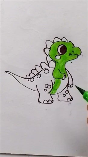How to draw a dinosaur🦖🦕#art#drawing#colorful#painting#easy#cute#way#tutorial#dinosaur#green#nice#🦖