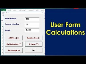 Userform Calculations in Excel VBA - Calculator Userform