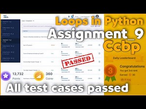 Assignment -9||Loops in python||ccbp|| Nxtwave assignments..