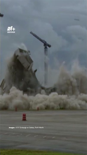 Así fue la demolición del hotel Sheraton en Arlington, Texas