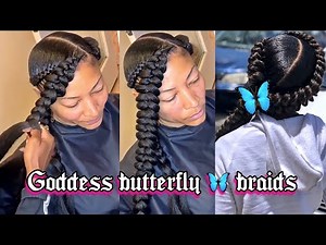 Two Quick And Easy Goddess BUTTERFLY BRAID || Protective Hairstyle 🦋
