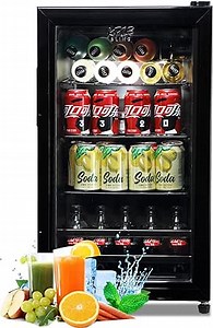 Beverage Refrigerator and Cooler, 120 Cans Mini Refrigerator for Soda, Water, Beer, Wine, Small Drink Dispenser Machine for Home, Dorm, Office with Adjustable Wire Shelving
