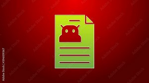 Green line Technical specification icon isolated on red background. Technical support check list, team work solution, project management, software upgrade. 4K Video motion graphic animation Stock Video