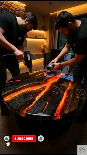 From Nothing to EPIC Lava River Table Build! 🔥 Charred Wood & Epoxy Resin