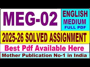 MEG 02 solved assignment 2025-26 || meg 02 solved assignment 2026 in English || ignou meg2