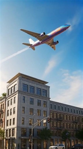 Cinematic Ultra Realistic Airplane Flyby Over City | Futuristic Aircraft 9:16