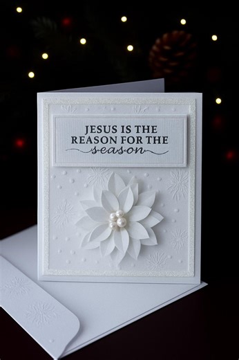 Religious Christmas Card: "jesus is the Reason", Embossed Snowflake Design - Etsy