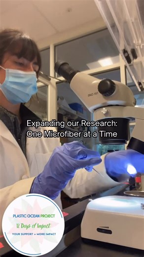 Plastic Ocean Project on Instagram: "DAY 2. Ocean Under the Microscope 🔬🌊 Today we’re diving into the tiny world that tells a big story. Our team is analyzing surface samples from the North Pacific Gyre, AKA the Great Pacific Garbage Patch, for the Moore Institute of Plastic Pollution Research. Every single sample collected in 2018 contained microplastics of all shapes, sizes, and colors… often tangled in with plankton. Can you spot the microfibers in each photo? As we continue turning data in