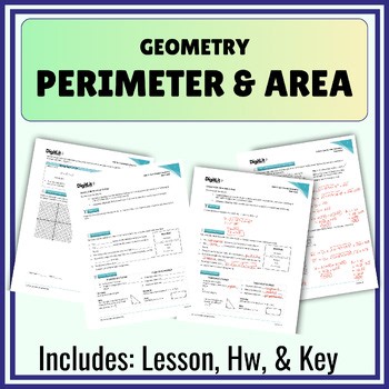 Perimeter & Area Notes, Worksheets, & Homework | 9th-11th Grade Geometry