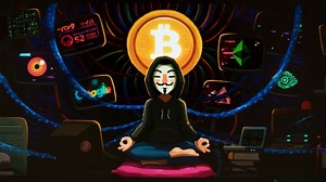 Anonymous Meditate | Bitcoin Technology 4K - Desktop Theme - LiveWallpapers4Free.com