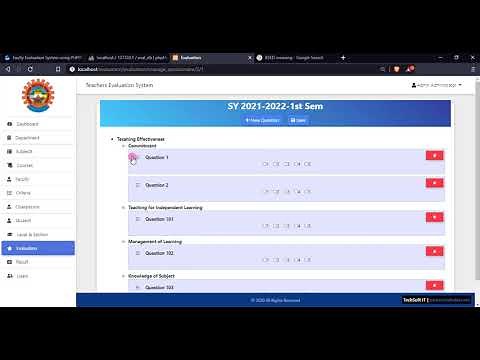 Faculty Evaluation System using PHP CodeIgniter Demo