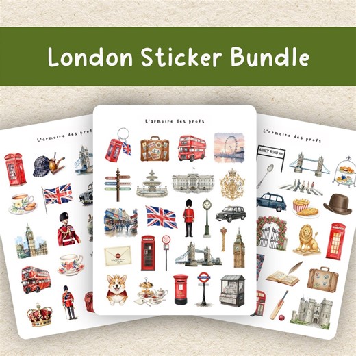 London Planner Stickers Bundle, Travel London Sticker Pack, UK Travel Sticker Sheets, City Journal Scrapbook Stickers - Etsy