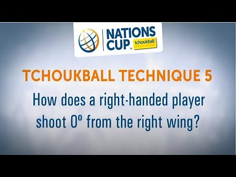 Tchoukball technique 5 - How does a right-handed player shoot 0º from the right wing?
