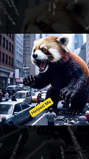 🐼baby panda rescued a people 👿 and dad saving a baby panda #viral