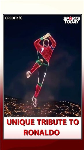 A special drone tribute in Cristiano Ronaldo's hometown of Madeira honoring his international career