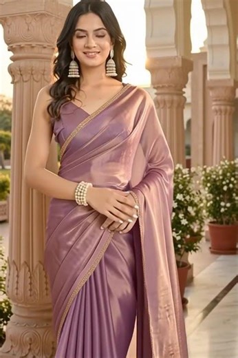 Draping an Elegant Purple Jari Chiffon Saree #youtubeshorts