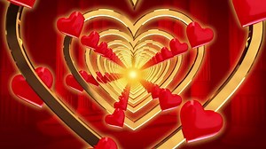 Download VALENTINE'S DAY RED ABSTRACT BACKGROUND HEART SHAPED LOVE TUNNEL FOR WEDDING ANIMATION LOOP for free