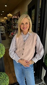 1.9K views · 18 reactions | We are loving the preppy, causal look for this spring season! We’ve layered our Madison Sweater Vest with our Mod Hanley button up! SO CUTE! | Vine on Main | Facebook