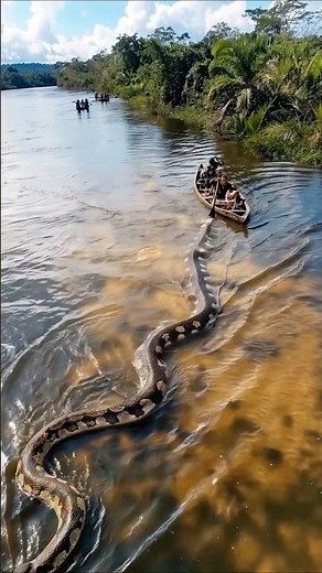 Drone Footage Reveals 60-Foot Snake Swimming Through Amazon River