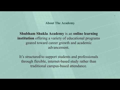 About the Shubham Shukla Academy