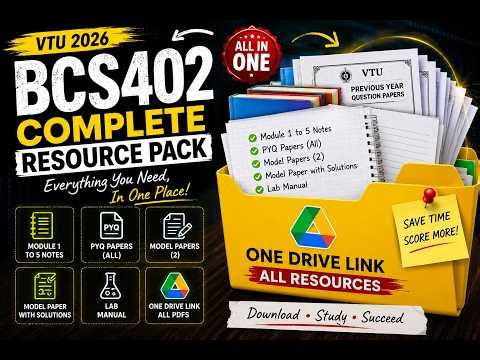 📚 BCS402 Complete Study Resources | Notes + PYQs + Model Papers #microcontroller Free PDF | #vtu