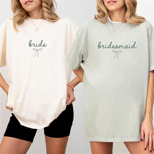 Bridal Party Comfort Colors Shirts®, Bridesmaid Proposal Gift, Dainty Minimalist Bachelorette Party Shirts, Wedding Party Shirts - Etsy