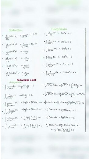 Integration and Differentiation important formulas | integration formula | Integration formula trick