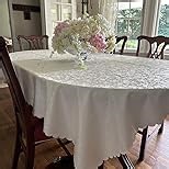 Smiry Round Table Cloth, Waterproof Heavy Duty Vinyl Tablecloths, Wipeable Washable Table Cover for Kitchen and Dining Room (Beige, 60" Round)