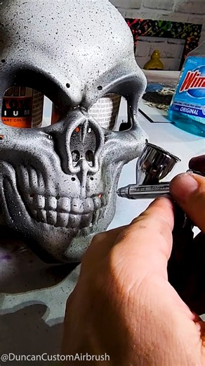 Spray Painting Cheap Dollar Store Halloween Mask (Full Skull Mask Video) #spraypaintart #spraypainting #spraypaint #art #painting #diy #custompainting #fypシ #Halloween #halloweencostume #HalloweenMask #airbrush #airbrushart #airbrushartist #airbrushing #duncancustomairbrush #dollarstore | Duncan Custom Airbrush | Facebook