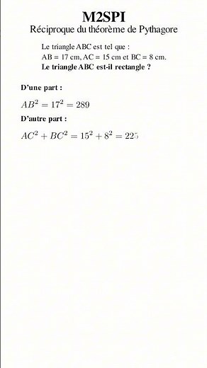 🟰 3ᵉ–4ᵉ – THÉORÈME DE PYTHAGORE #5 : Réciproque