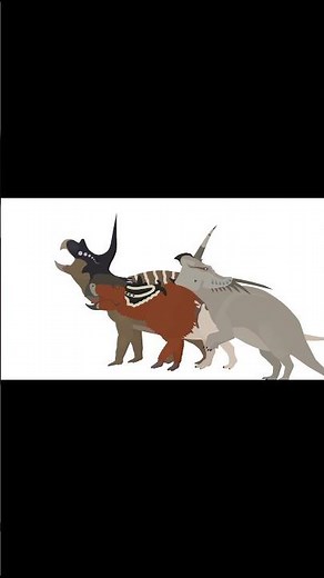 The Horned 3 from movies Vs real life roar compilation..☠️ (meme) #sticknodes #dinosaur