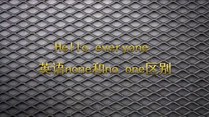 秒懂英语none和no one区别