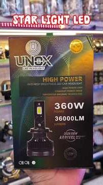 D184. CAR LED headlight bulb 360 WATT UNOX .2 year warranty. available H4.H7.H8.H1.9005.9012.9006