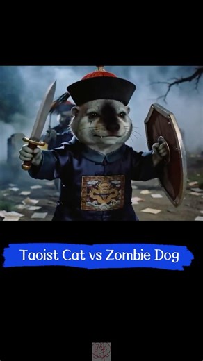 Taoist Cat vs Sword-Shield Zombie Dog 🐱🧧🐶 | Shaw-Style AI Parody Unhinged Surreal AI #parody
