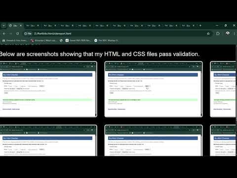 Video demo of the HTML and CSS page for assignment of Web Development