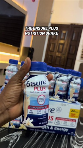 Who is Ensure Plus Nutrition Shake great for? * Adults with poor appetite or who skip meals frequently * Individuals trying to gain or maintain weight * People recovering from illness, surgery, or hospitalization * Older adults needing extra calories and protein * Busy individuals who need a quick, nutrient-dense snack or meal supplement. . Ensure Plus Nutrition Shake is now available at Shmumbaby! 🥤💛 ✔️ ₦4,500 for 1 bottle ✔️ ₦105,000 for a carton of 24 Packed with protein, vitamins, and esse