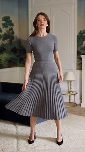 Our Hazel skirt and Henrietta top, knit from an upcycled viscose-wool blend, offer luxurious comfort and versatile style. Dress the set up for Yuletide festivities, or wear each piece separately to mix effortlessly with your wardrobe staples. | Gaâla Paris